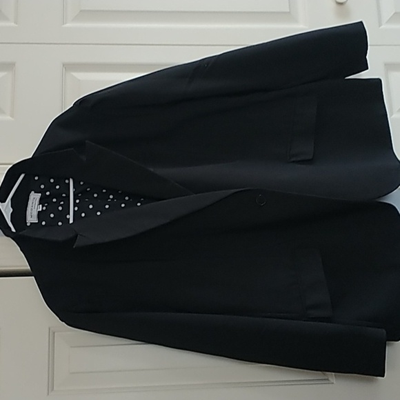 Brandon Thomas Jackets & Blazers - Brandon Thomas Modamix Black Classic Blazer w Polka dot lining 28W